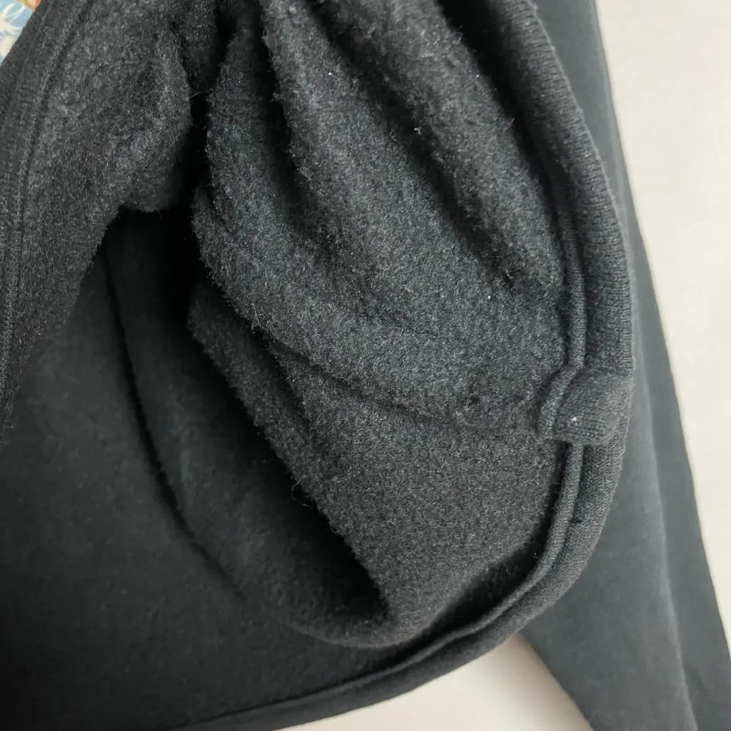 Vintage Sweatshirt Patchwork DIY Crop Top Black Crew Neck Eclectic One of a Kind - Image 10