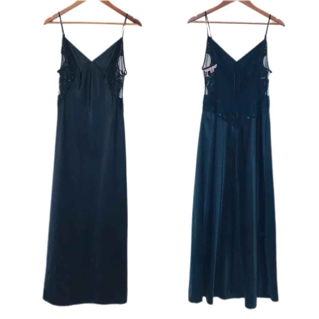 VICTORIAS SECRET Vtg Black Sheer Slip‎ Dress Beaded Sequin Dark Fairy Whimsigoth - Image 2