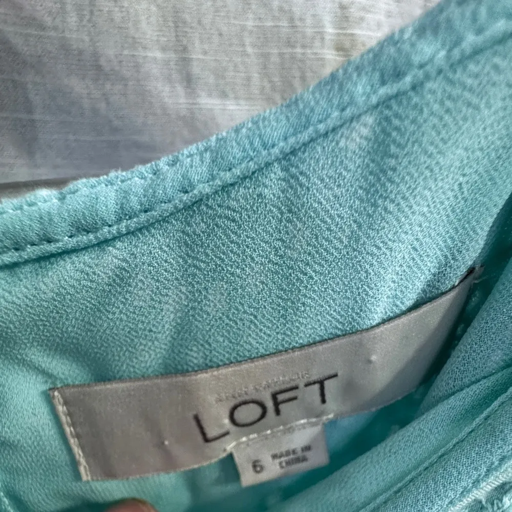 Anne Taylor Loft Mint Green Dress, Size 6, Eyelette & Pleated - Image 5