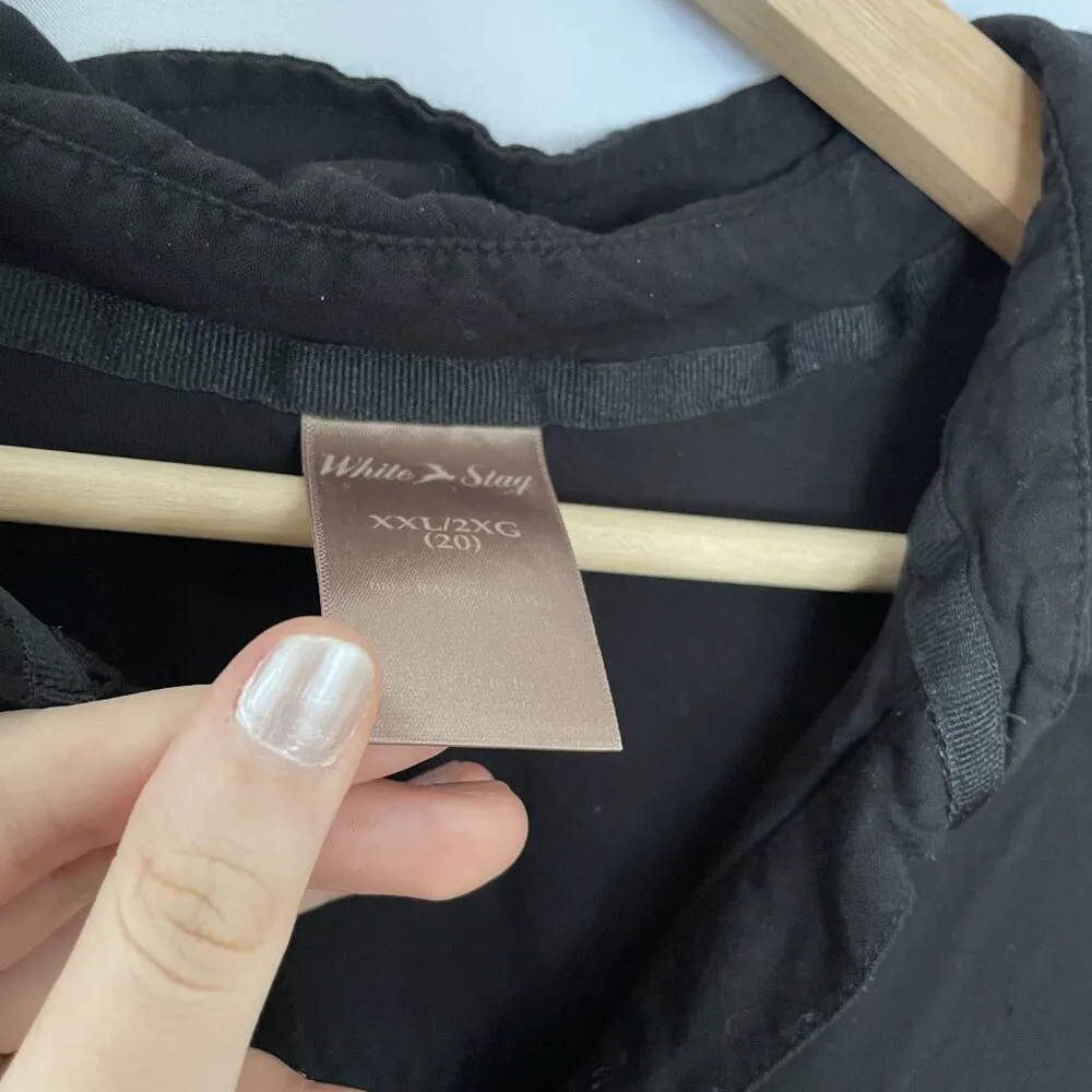 White Stag Black Button-Up Long Sleeve Shirt XXL White casual pockets - Image 3