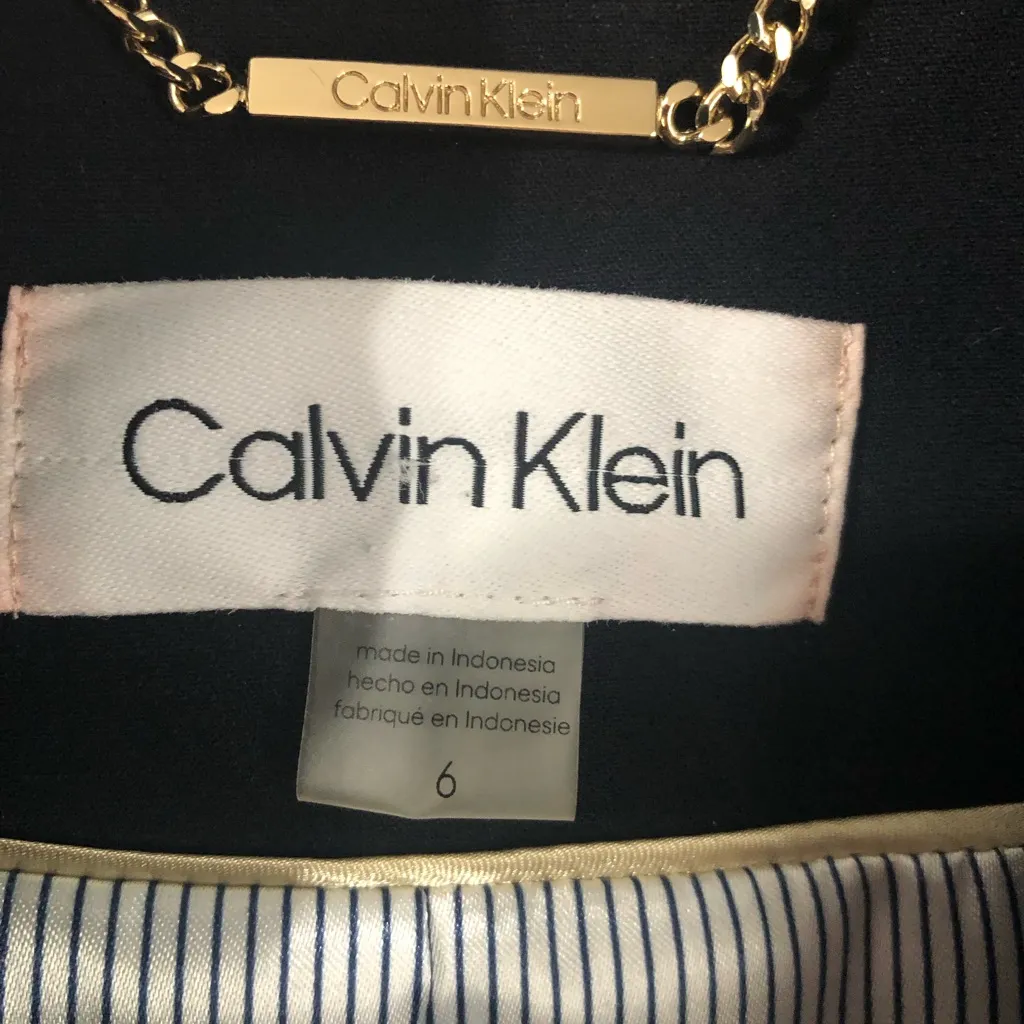 Calvin Klein Women's Navy open Blazer with Gold Zippers new MRSP $136 business - Image 2