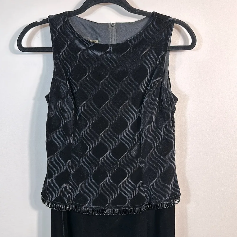 Vintage Scott McClintock Petite Black Sleeveless Mother Bride Formal Dress 6P - Image 2