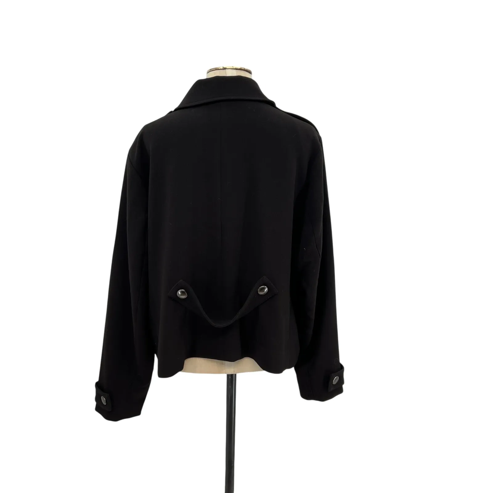 Universal‎ Standard Nadia Military Jacket Crepe Jersey Black Plus Size 18 20 - Image 9