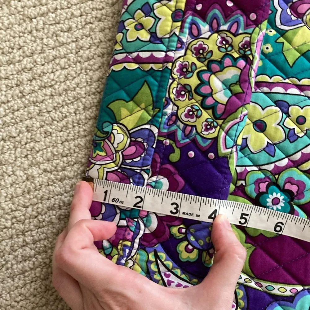 Vera Bradley Paisley Toggle Tote Bag Purple Shoulder Handbag Medium Like New - Image 11