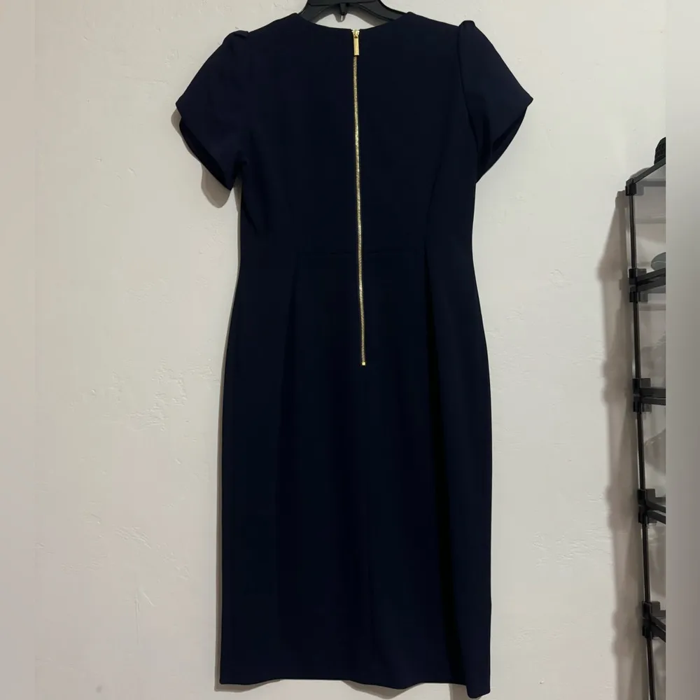 Calvin Klein Crew Neck Short Tulip Sleeve Solid Sheath Stretch Dress (6) - Image 8