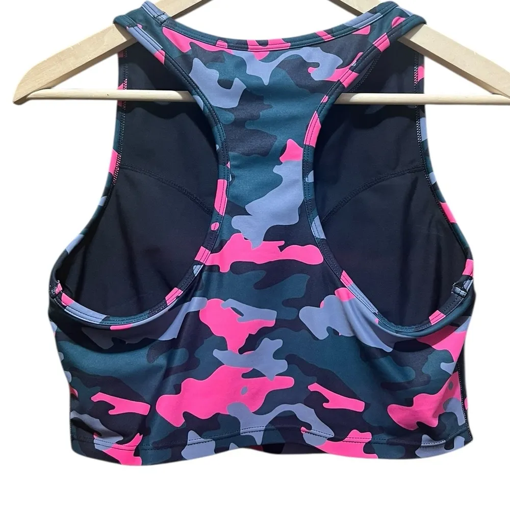 AQUA Camo Cropped Tank Sports Bra Size Medium - Image 8