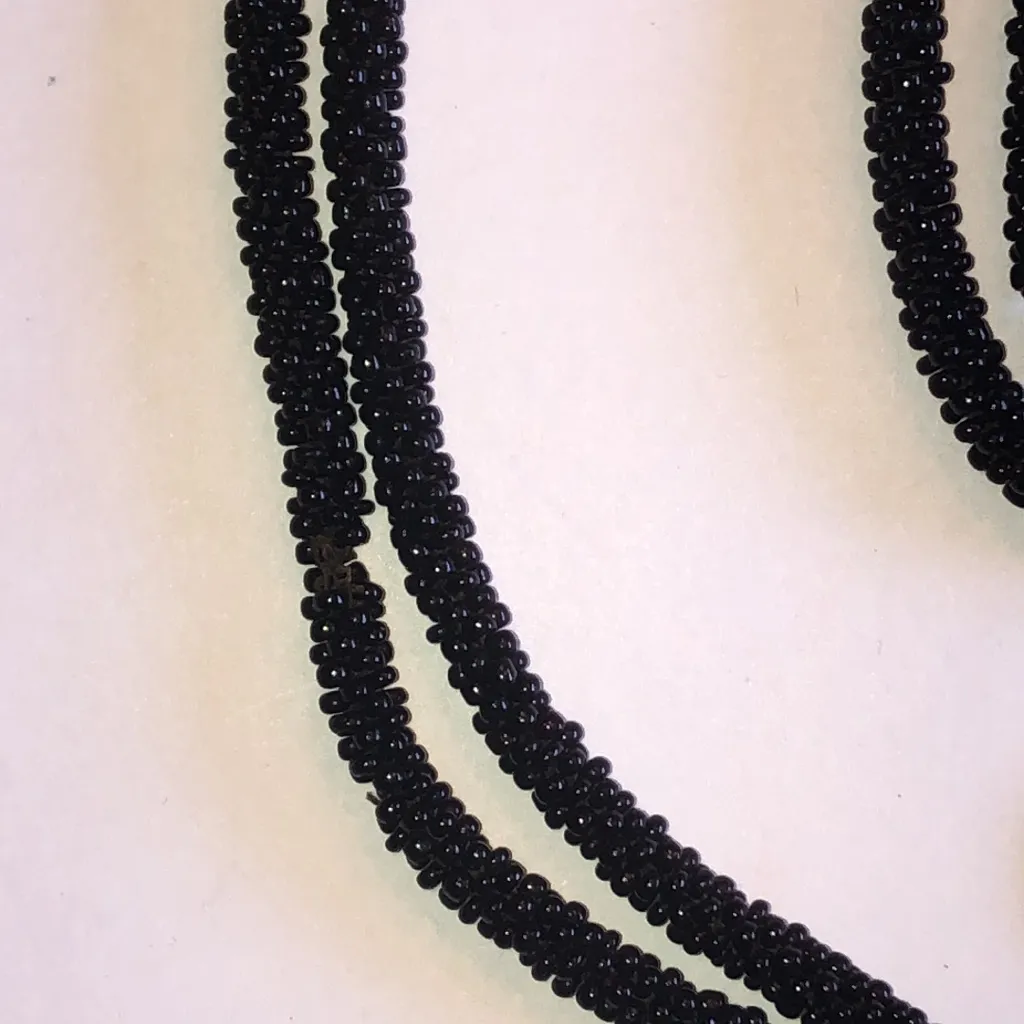 Vintage Black Seed Bead Beaded Boho Necklace - Image 4
