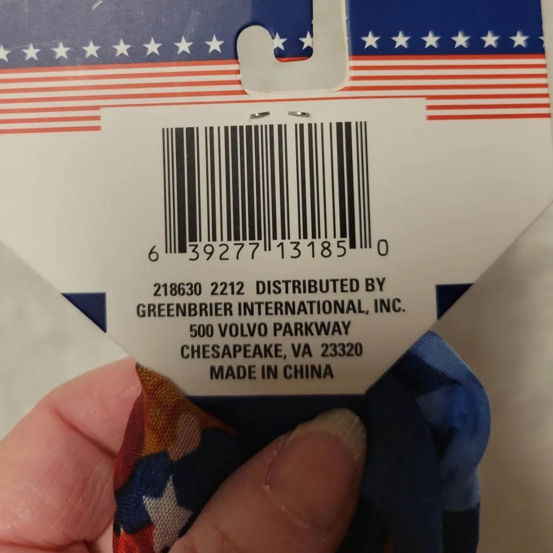 NWT Gnome‎ USA Red White Blue Scarf 4th of July Americana Patriotic America - Image 4