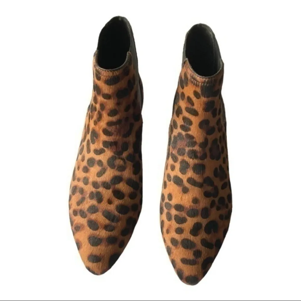 NWOT Joie Barleena Leopard Fur Brown Ankle Chelsea Bootie Size 37 - Image 6