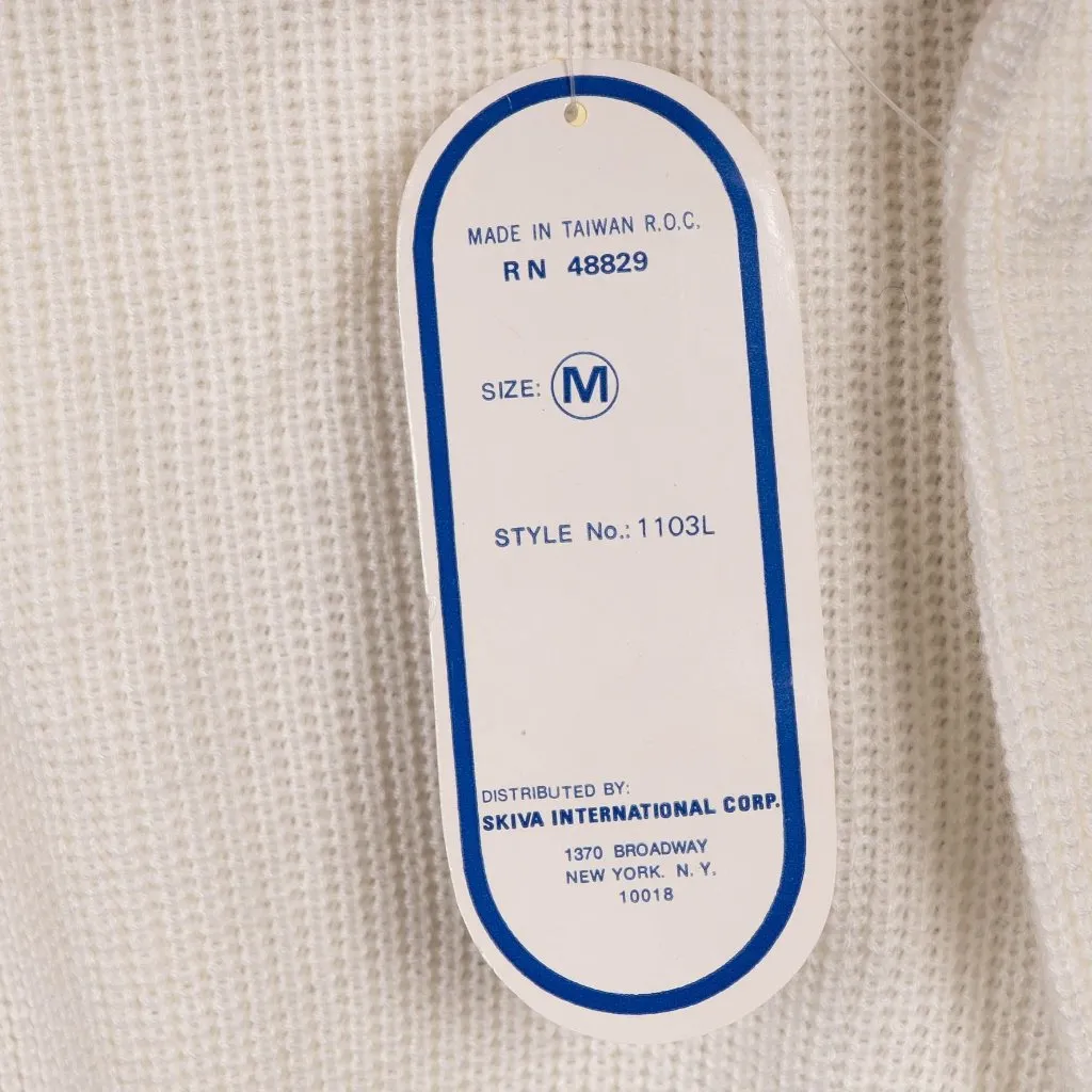 VTG Skiva Crewneck Sweater M Off White Cream 90s Knit Acrylic Raglan Preppy Cozy Size M - Image 4