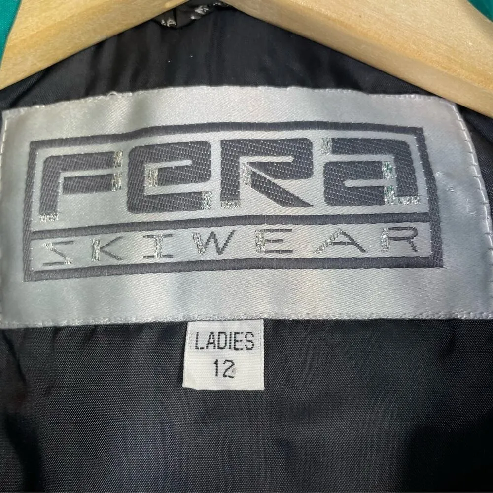 Fera Vintage Teal 80s 90s Southwestern Belted Faux Fur Ski Skiing Jacket Coat 12 - Image 13