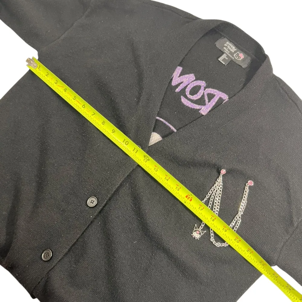 Forever 21 x Hello Kitty & Friends Knit Kuromi Chain Black Cardigan Sweater - Image 9