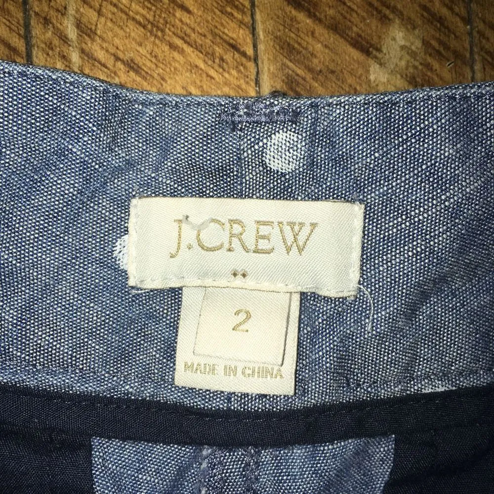 J Crew Factory chambray polka dot size 2 flat front shorts Blue - Image 2
