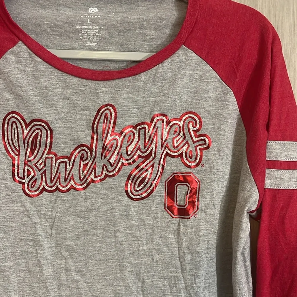 Colleseum game day shirt cropped long sleeve Ohio buckeyes large jersey tee - Image 2