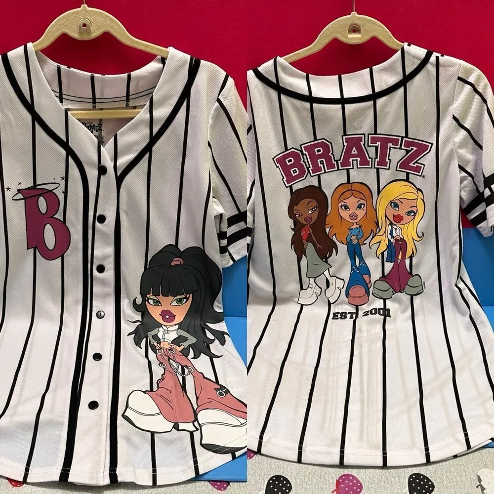Bratz doll Jersey Top Baseball shirt L White Size L - Image 2