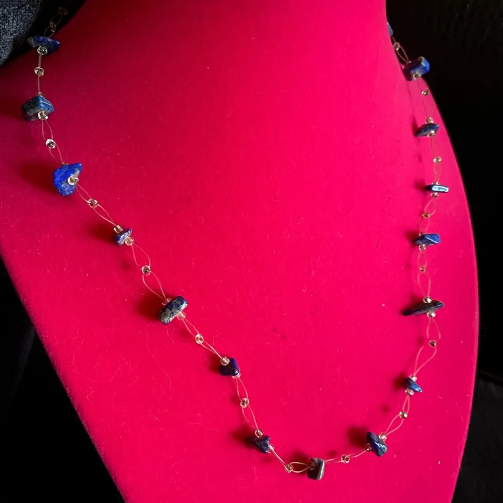 Delicate Lapis Choker | Necklace Blue - Image 2