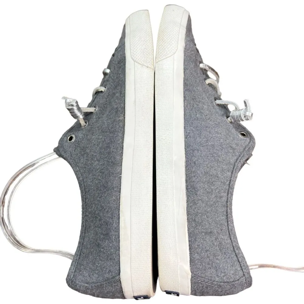 Sperry Top Sider Shoes Womens 9.5 M Gray Seacoast Wool Slip On Lace Up Sneakers - Image 6