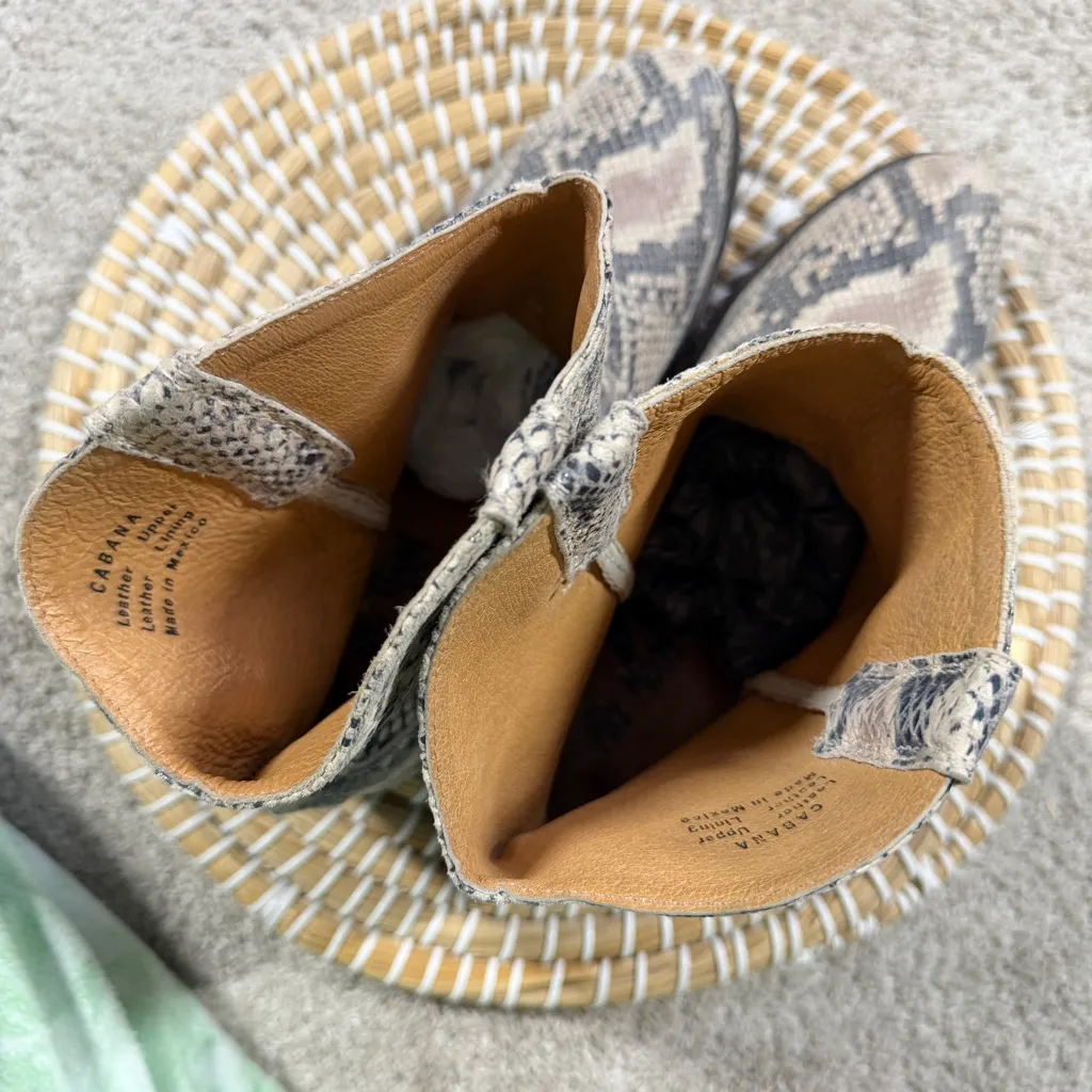 Miz Mooz Women’s Cabana Short Western Boots in Taupe Snake Print Leather 9 - Image 13