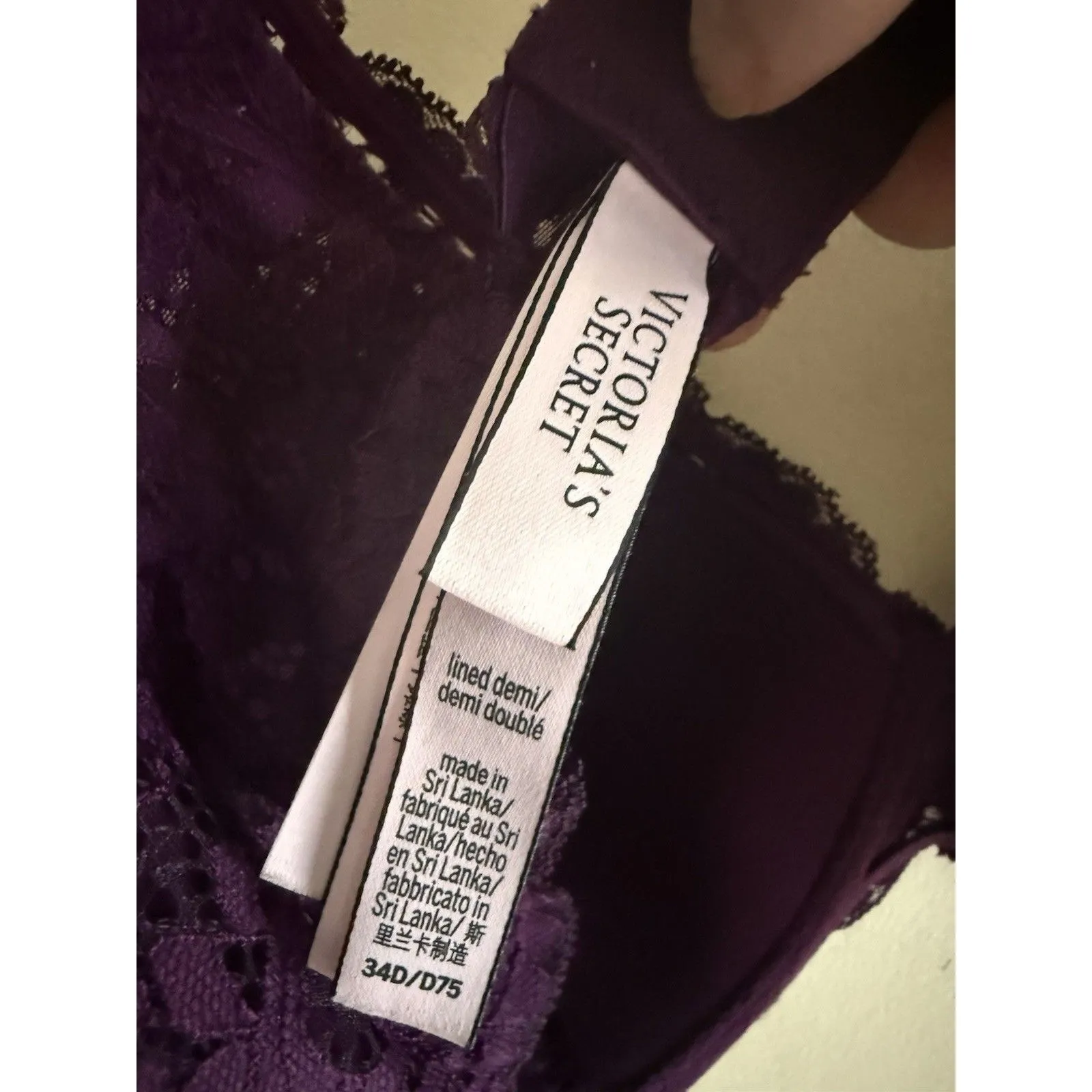 Victoria's Secret‎ Body by Victoria Unlined Demi Bra  Plum 34D - Image 3