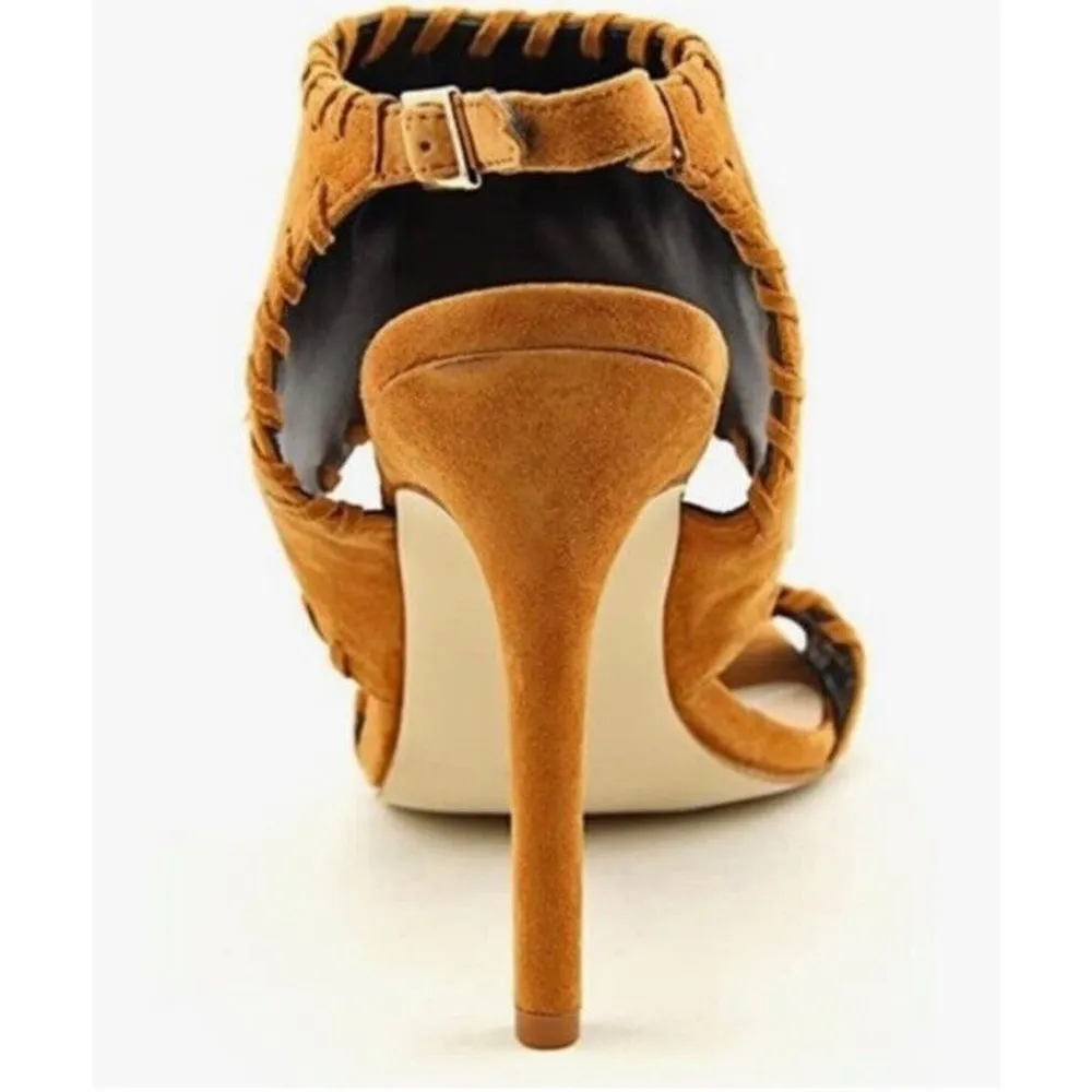 Nicole Miller Artelier 5.5 High Heel With Brown Suede Laced Accents - Image 4