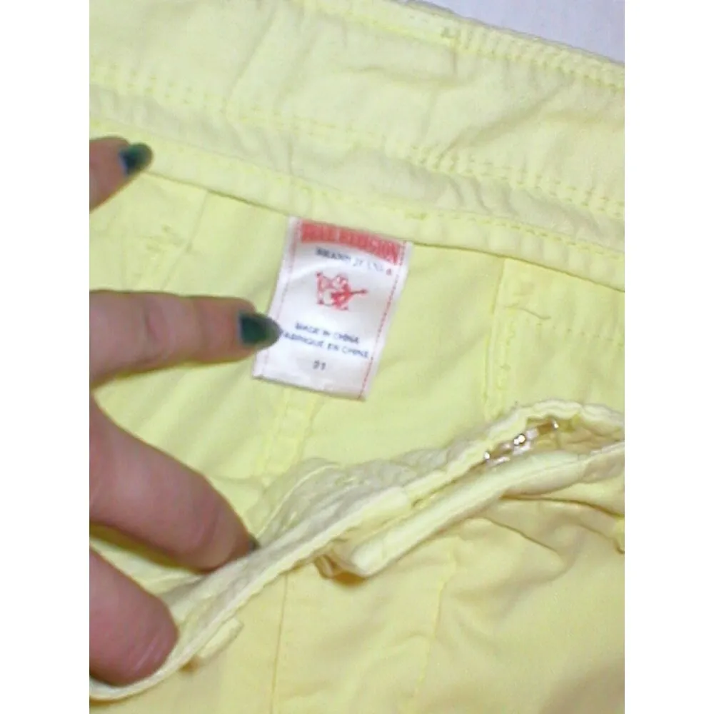 NWT $185 Womens True Religion Brand Jeans Boyfriend Pants 31 Bright Yellow 36 W - Image 9