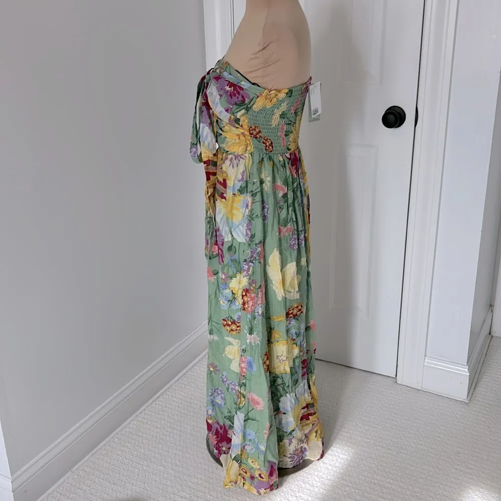 H&M Green Floral Halter Maxi Dress - Image 6
