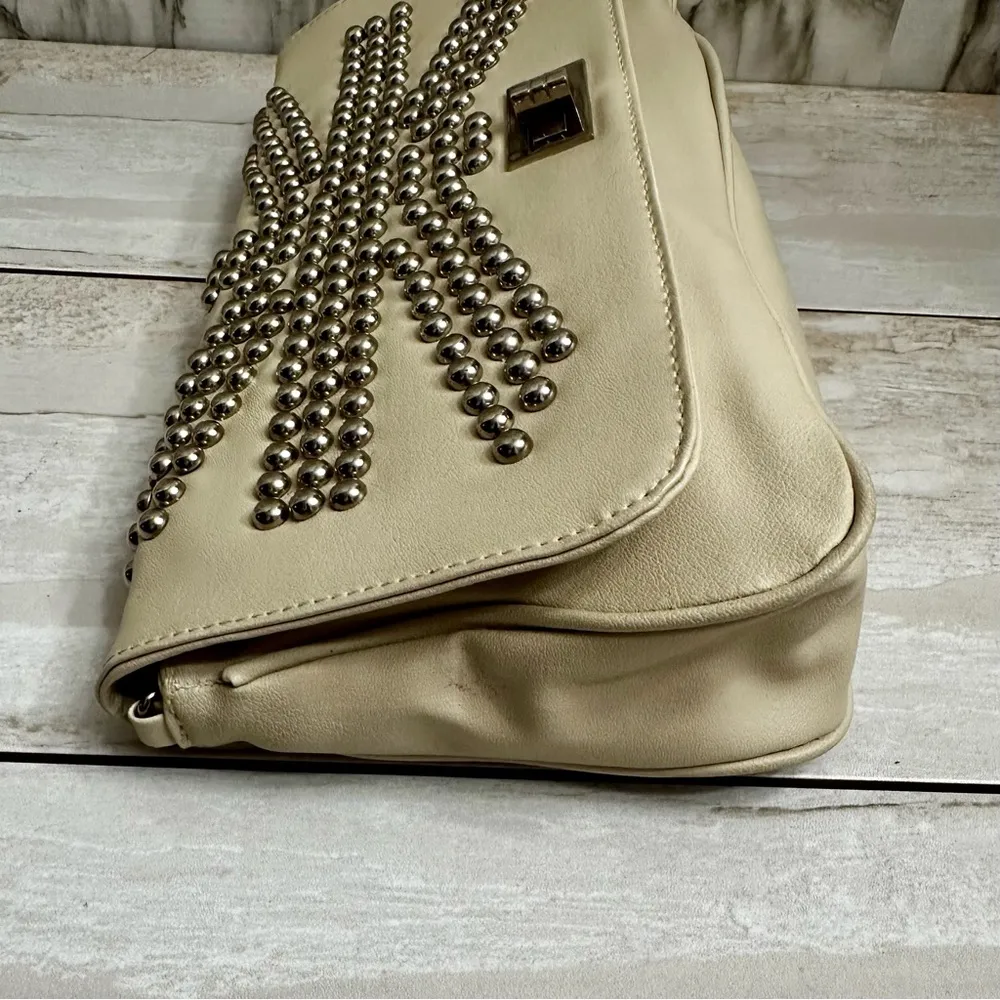 Depeche Mode New York Studded Vegan Leather Cream Clutch Union Jack Design Y2K - Image 5