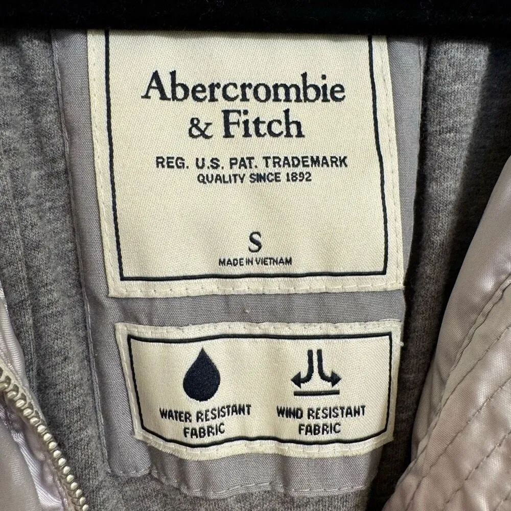 Vintage Y2K Abercrombie & Fitch Silky Gray Water Wind Resistant Light Jacket Sma - Image 3