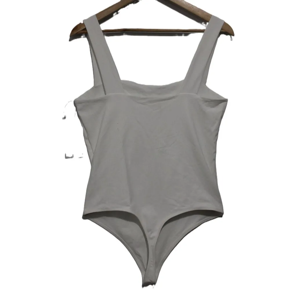 Womens Abercrombie & Fitch Soft AF White Sleeveless Tank Bodysuit Size Large NWT - Image 2