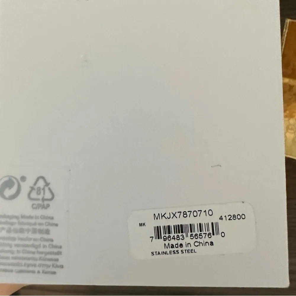 Michael Kors Gold Tone Pink Logo Necklace MKJX7670710 New NIB - Image 3