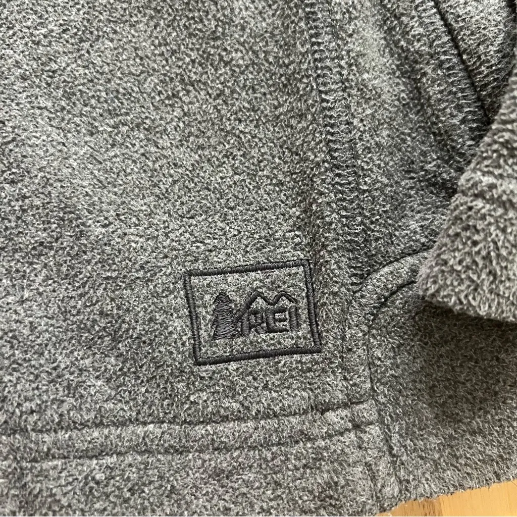 REI Women’s Gray Full Zip Hooded Fleece Jacket Size Small - Image 2