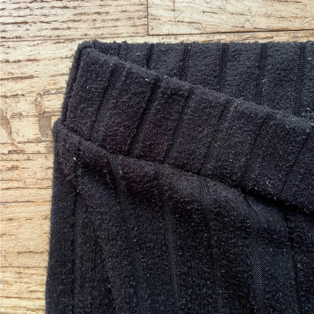 SHEIN Black Ribbed Flare Pants - Image 3