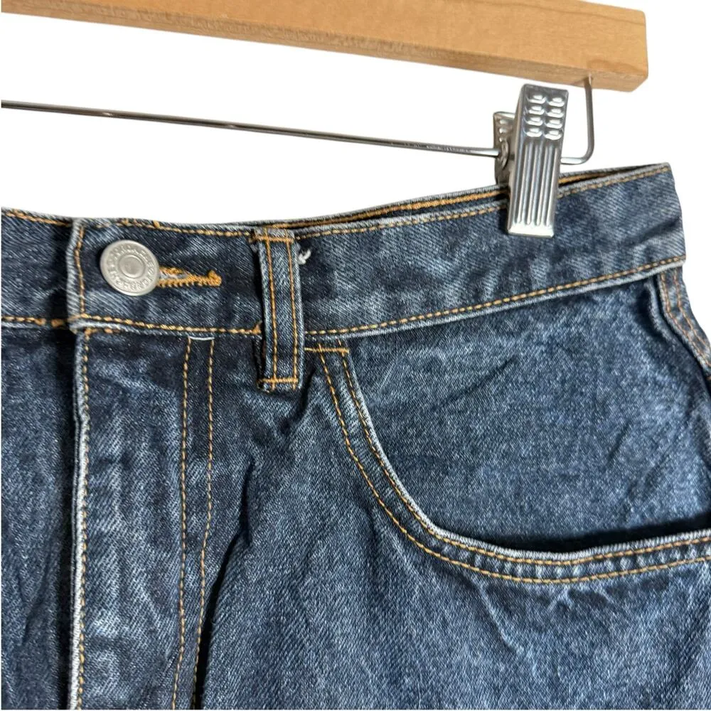 Jordache Blue Asymmetric Lace Hem Blue Denim Jean Mini Skirt Size 28 - Image 3