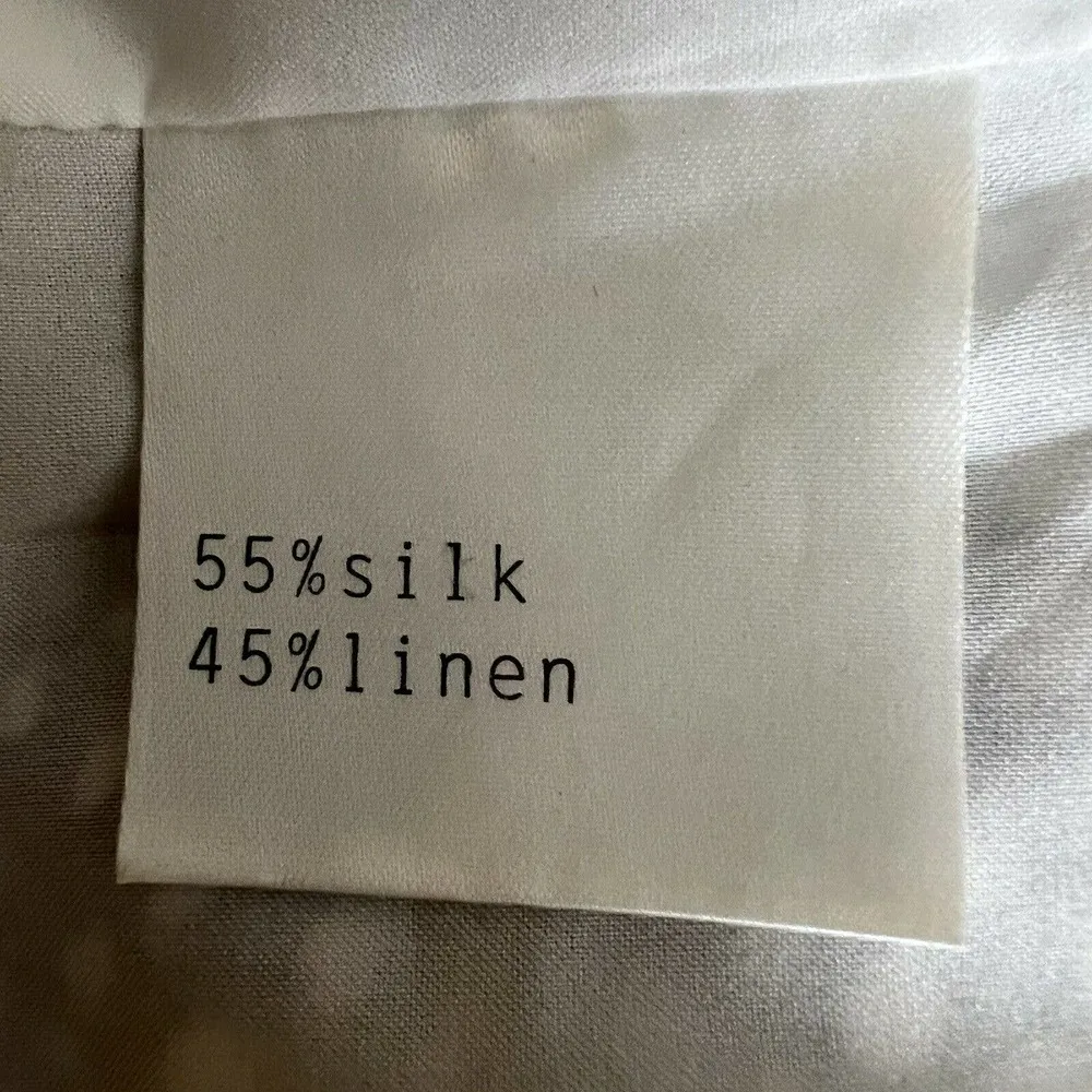 NORDSTORM COLLECTION Print Silk & Linen A-Line Dress Size 4 - Image 8