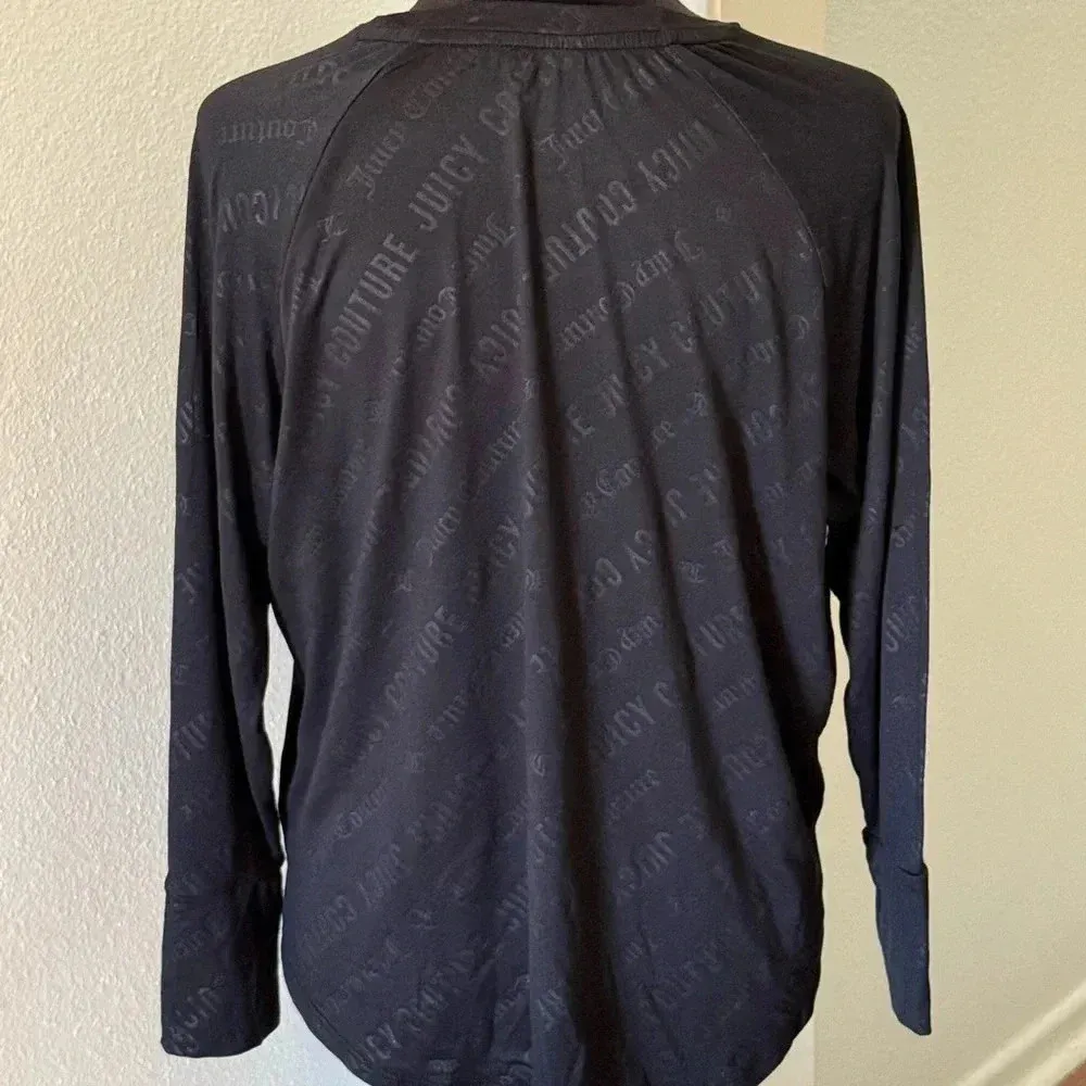 Juicy Couture Jewel Embellished Logo Black Long Sleeve Night Shirt - Image 3