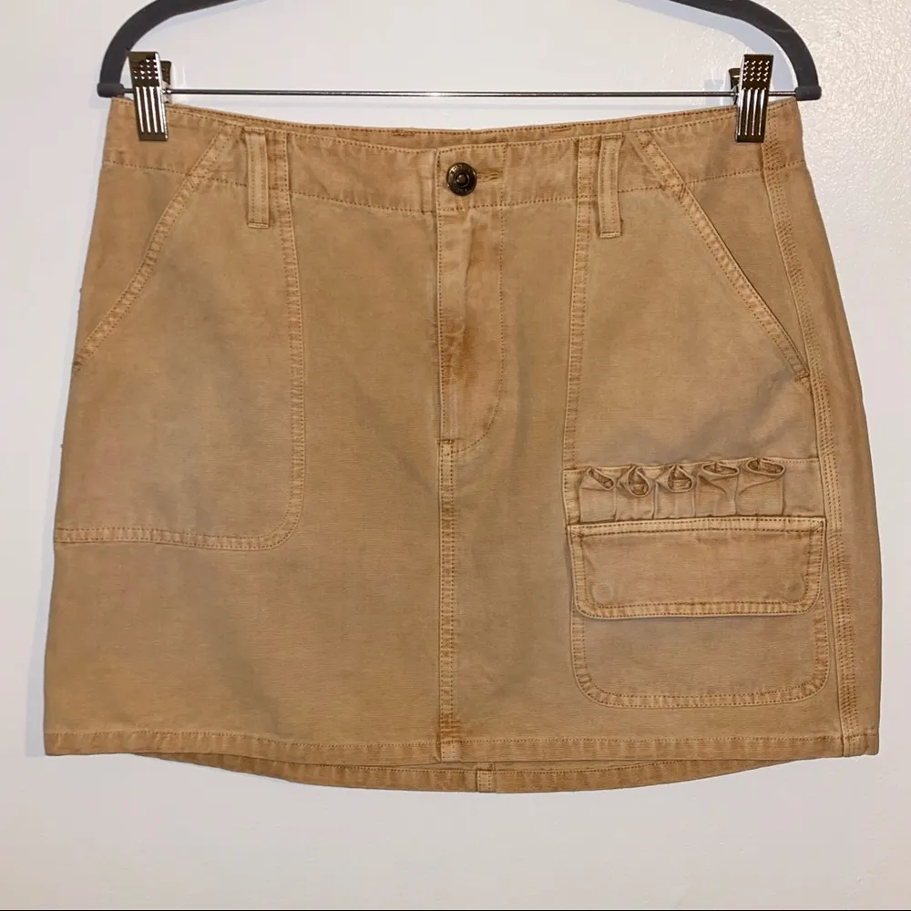 Faded Bronze Cargo-Pocket Miniskirt Women size 30 NEW - Image 8