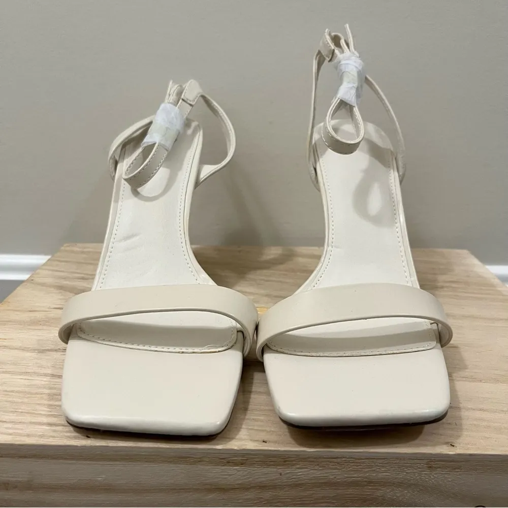 Boutique White Square Toe Slip On Stilettos 10 - Image 3