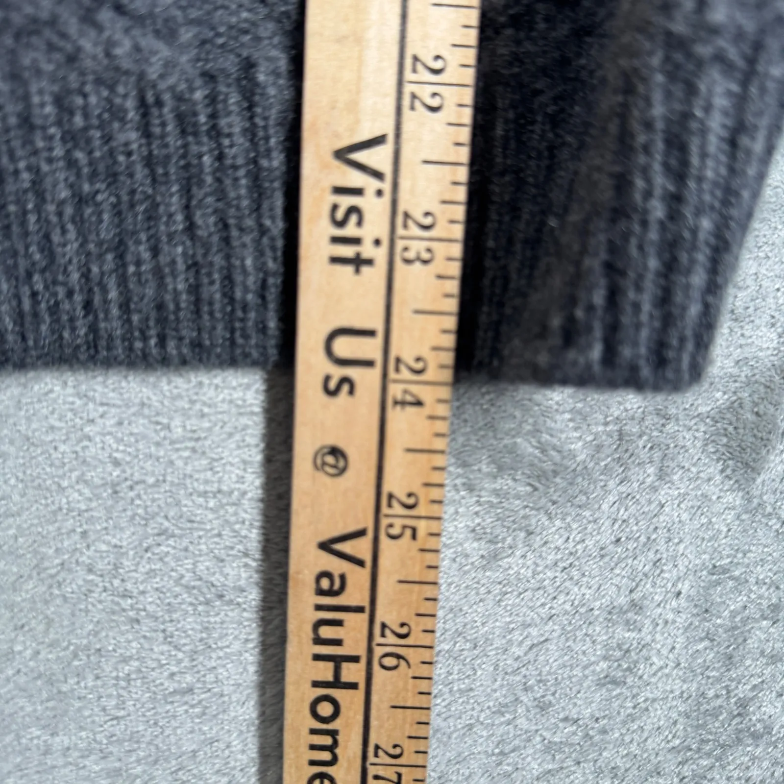 INTERDEE La Parisienne Cardigan Womens Gray Cable‑Knit Zip Faux‑Fur Collar Large - Image 11