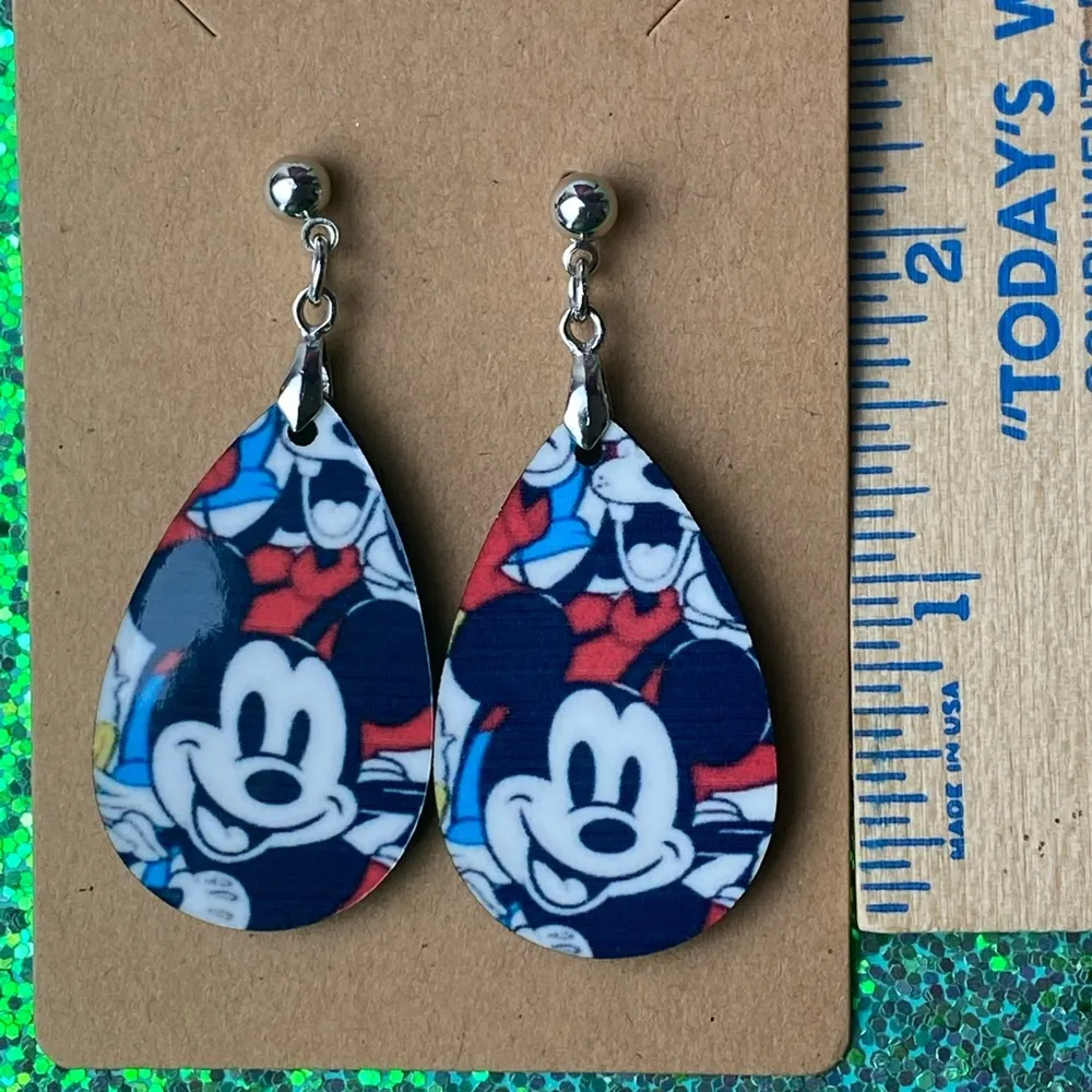 New Mickey Mouse Dangle Pierced Earrings - Image 2