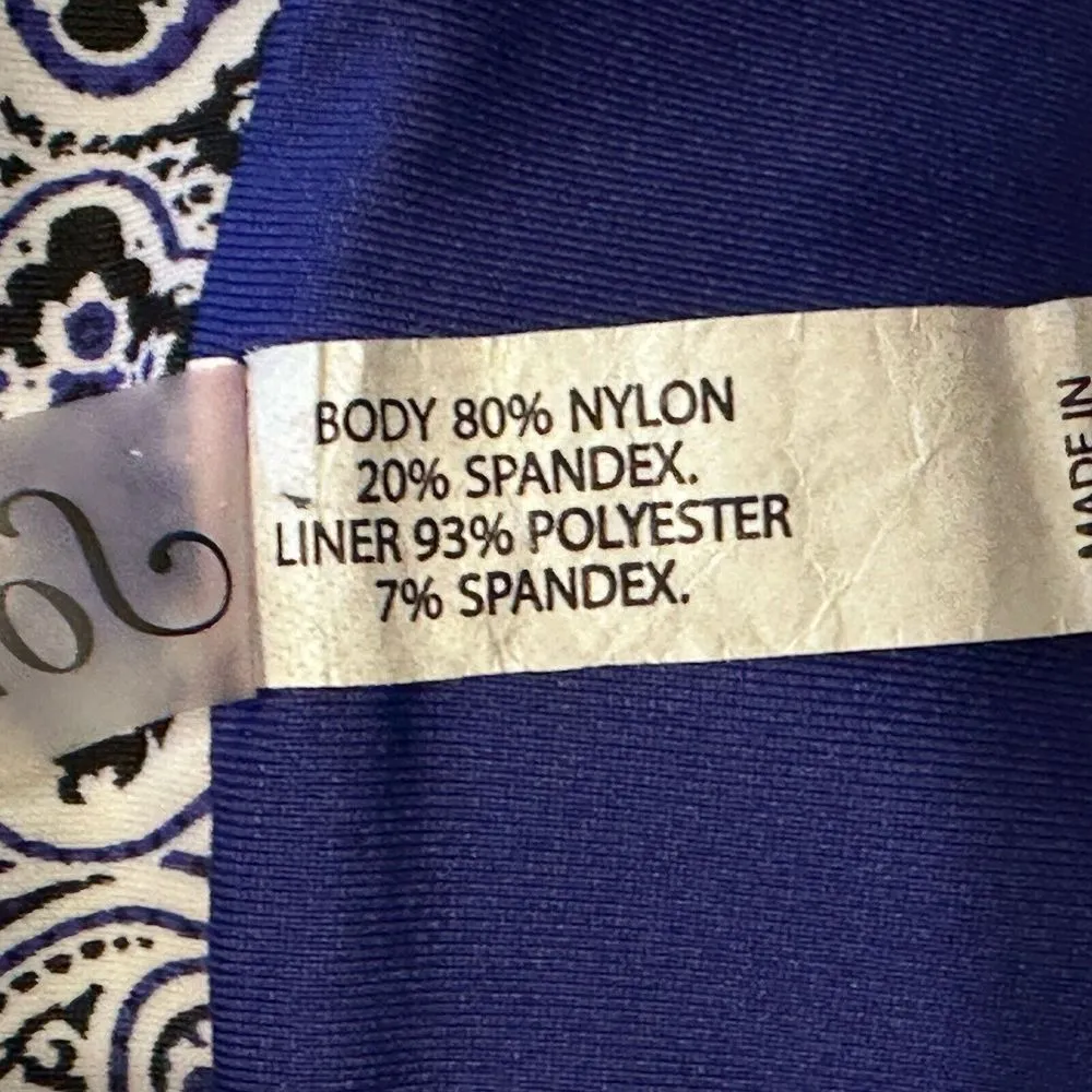 Soma Women's Two Piece Swimsuit Tankini Paisley Brief M Swim Top‎ 36C Underwire - Image 11