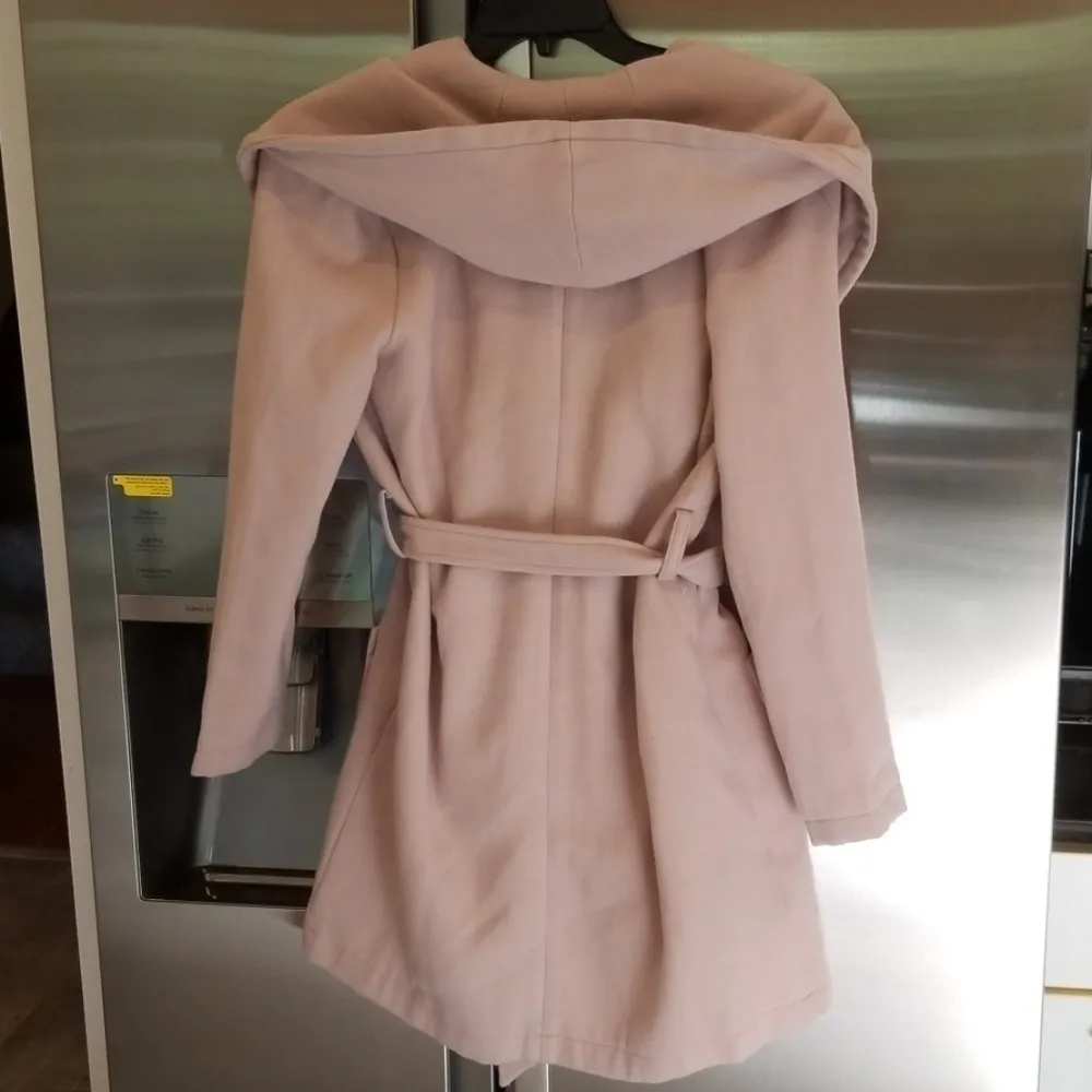 BB Dakota 💕💕 Soft Beige Hooded Wrap Coat Jacket - Image 7