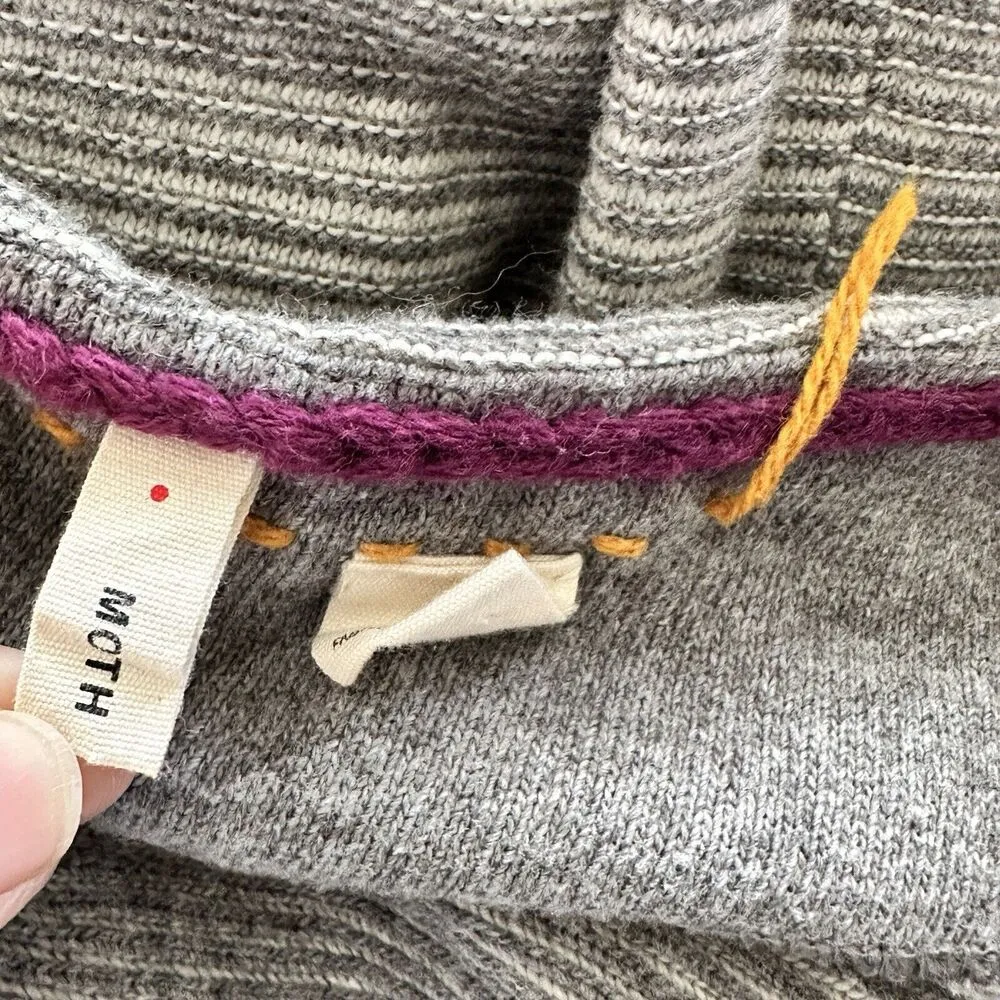 Moth Anthropologie Women's Gray Oversized Cowl Neck Poncho Sweater Size XS - Image 5