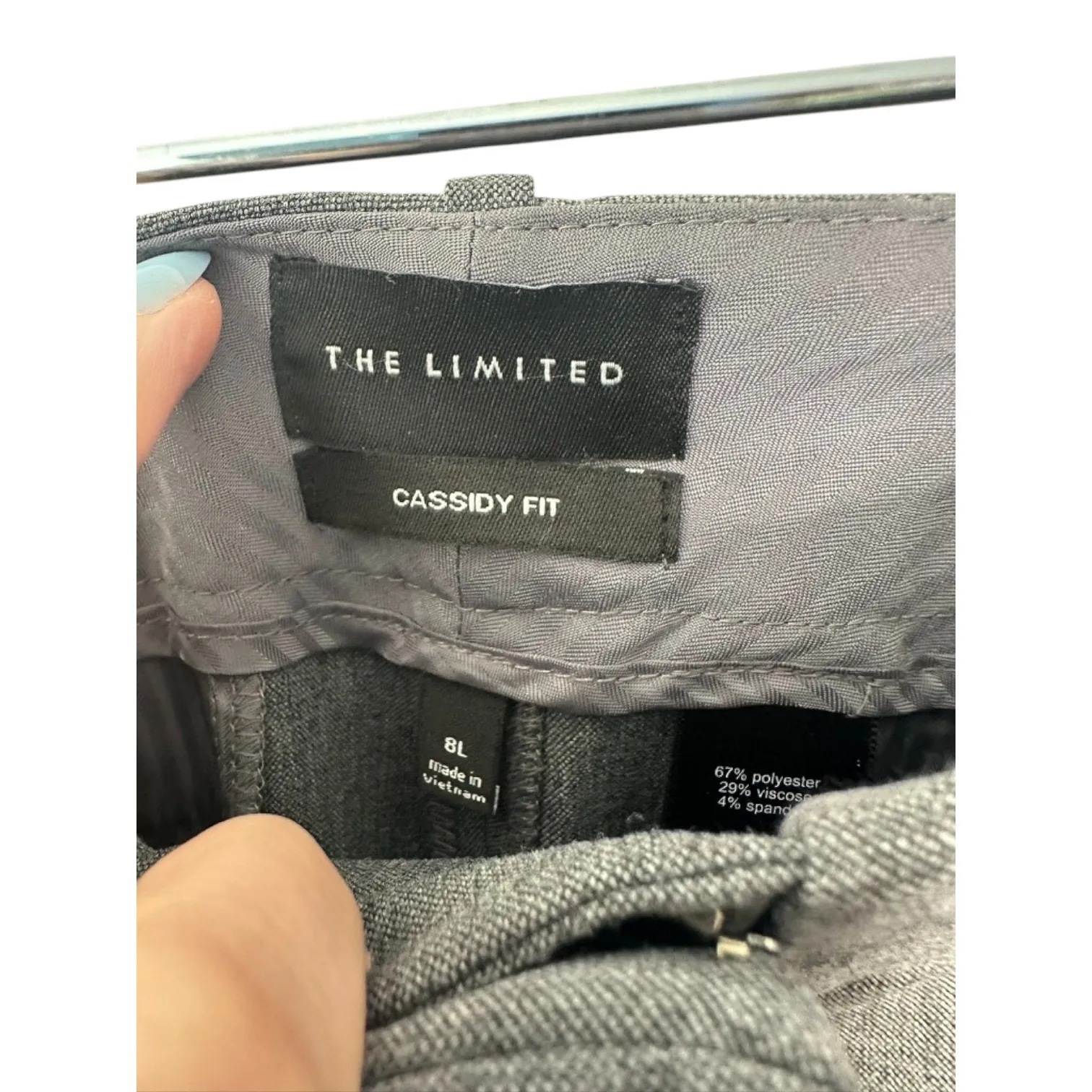 The Limited Cassidy Fit Gray Flat Front Wide Leg Pants Women's Size 8 Long Tall - Image 6