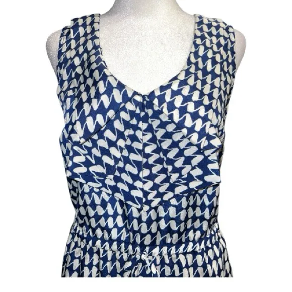 BeBop Navy and White Zigzag Dress with elastic waist - Image 2