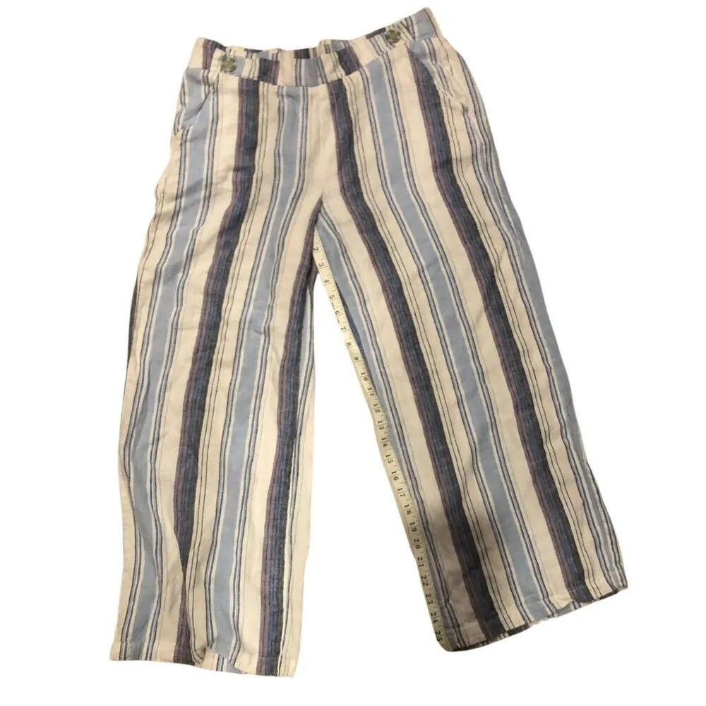 Definitions by d jeans Lagenlook Boho Striped Linen Blend Pant size L - Image 9