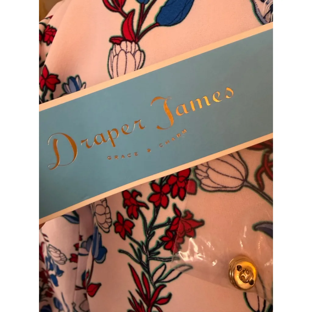 NWT Draper James Floral Dunaway Vines Beverly Romper Sz 4 Pink Blue Floral Vine - Image 9