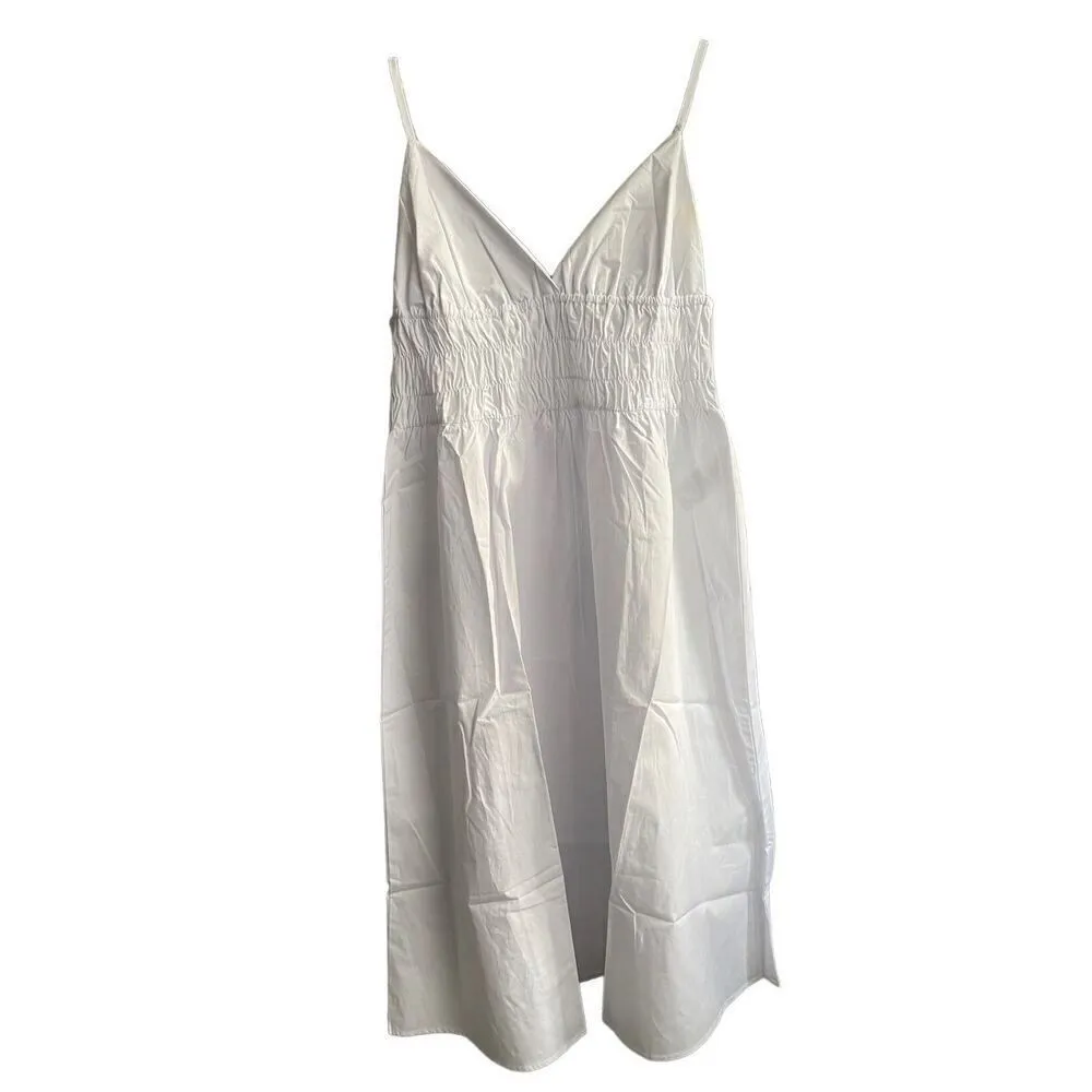 Noisy May ingrid smocked dress bright white Large - Image 2