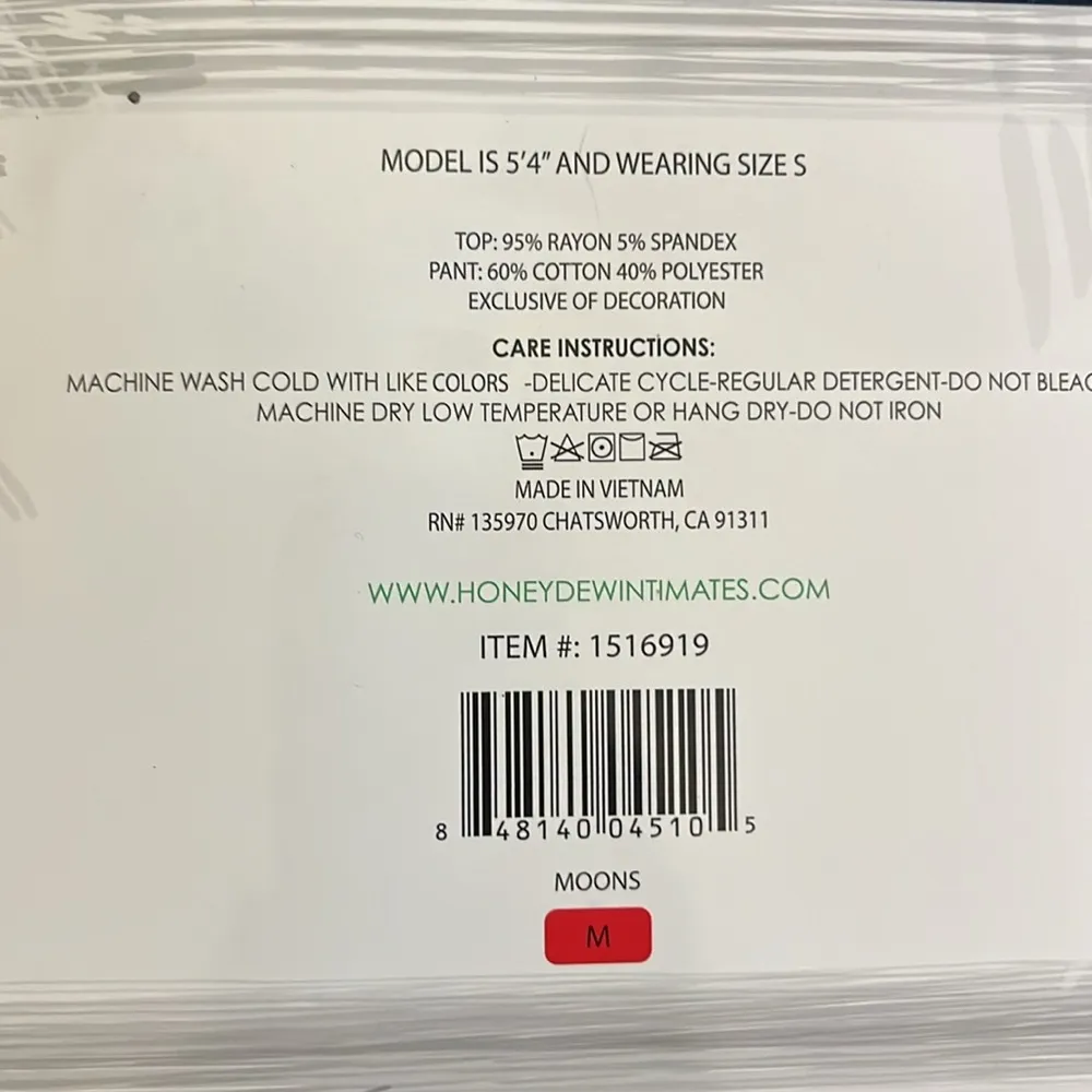 Honeydew Ladies' 2 Piece Embroidered Lounge Set moon & stars White Size M - Image 5