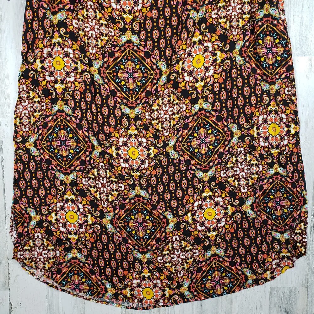 Oddi Multicolor Printed Scoop Neck Short Sleeve Maxi Dress Women's Size 3XL - Image 4