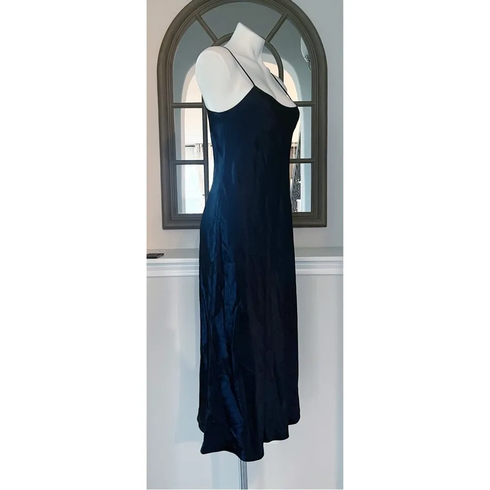VINCE Satin Slip Dress in Coastal Blue, Size M New w/Tag Retail $325 - Image 7